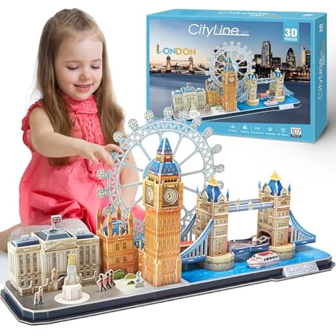 3D PUZZLES FOR KIDS AGES 8-10 - LONDON CITY STEM PROJECTS ARTS CRAFTS 3D ARCHITECTURE CRAFTS FOR GIRLS AGES 8-12 - 3D PUZZLE BIRTHDAY GIFTS FOR 8 YEAR OLD GIRLS - Image 1